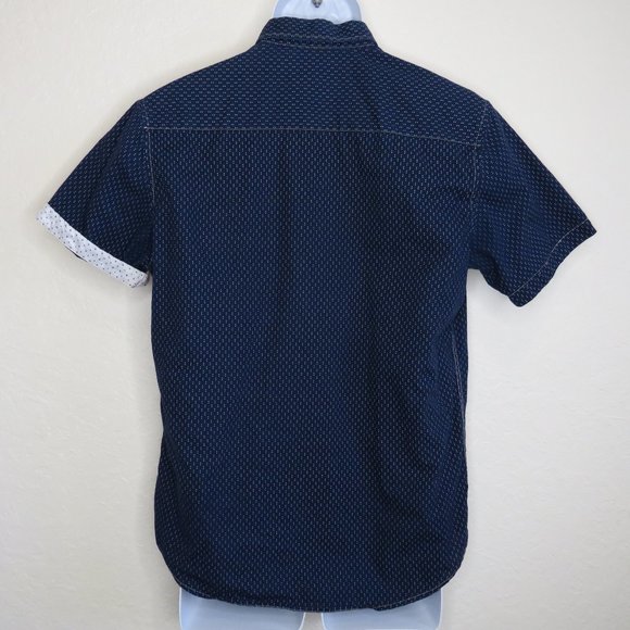 Craft + Flow* Men's Short Sleeve Button Down Curved Hem Pocket BOHO Shirt~ Small - Picture 2 of 14